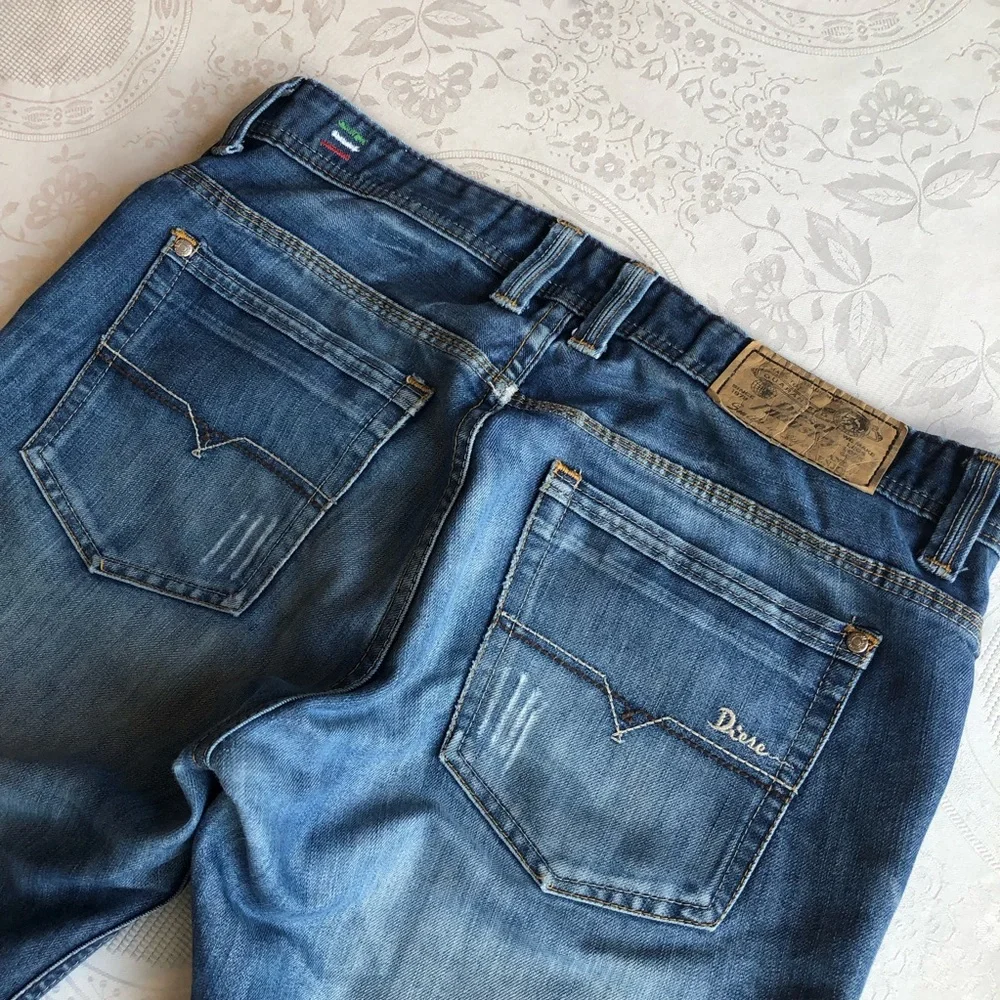 Diesel Industry Blue Jeans Denim Pants Men's Size W34/L34 Classic Straight-Leg